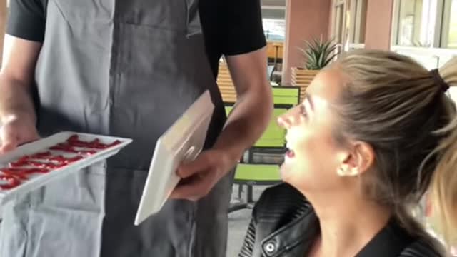 Waiter's response to her! (FOR ENTERTAINMENT PURPOSES ONLY)
