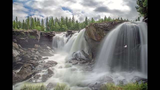 Waterfall in wonderful Nature