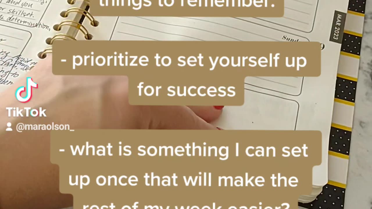 Goal setting for the week