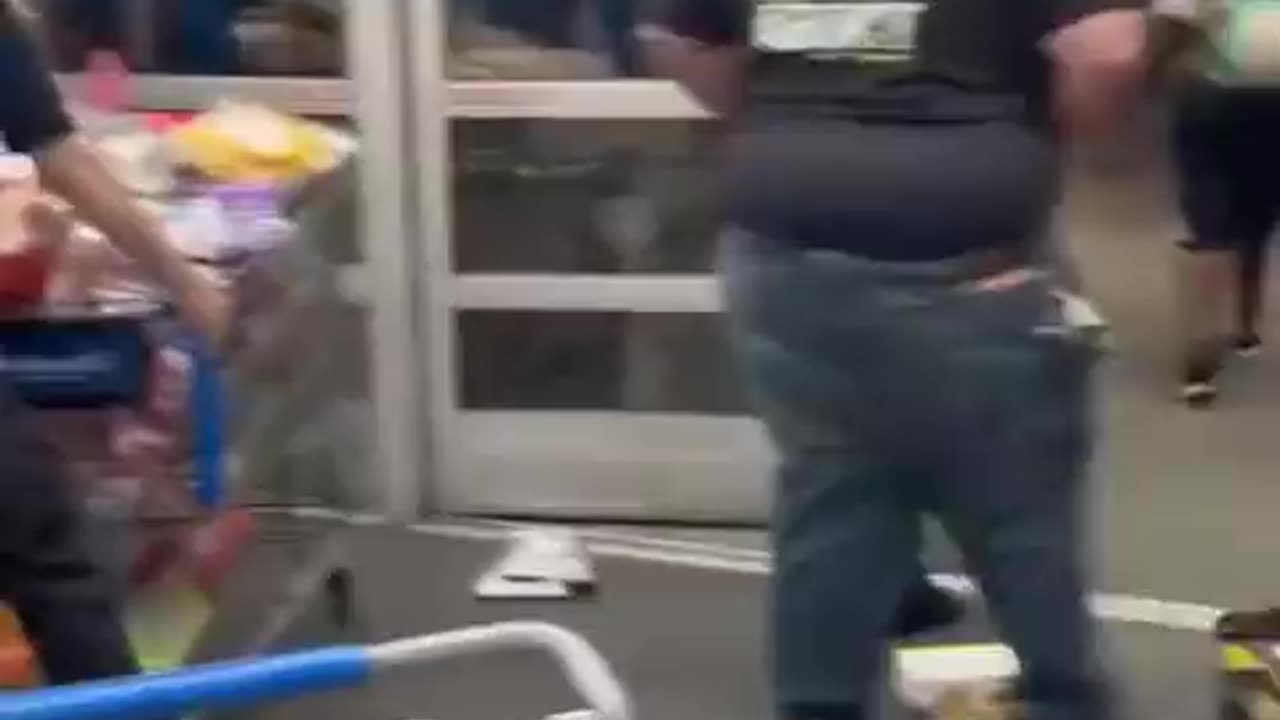 Walmart's security and employees thwarted thieves attempting to leave with loaded shopping carts