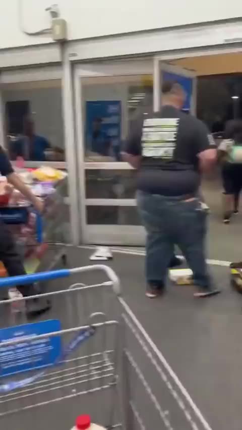 Walmart's security and employees thwarted thieves attempting to leave with loaded shopping carts