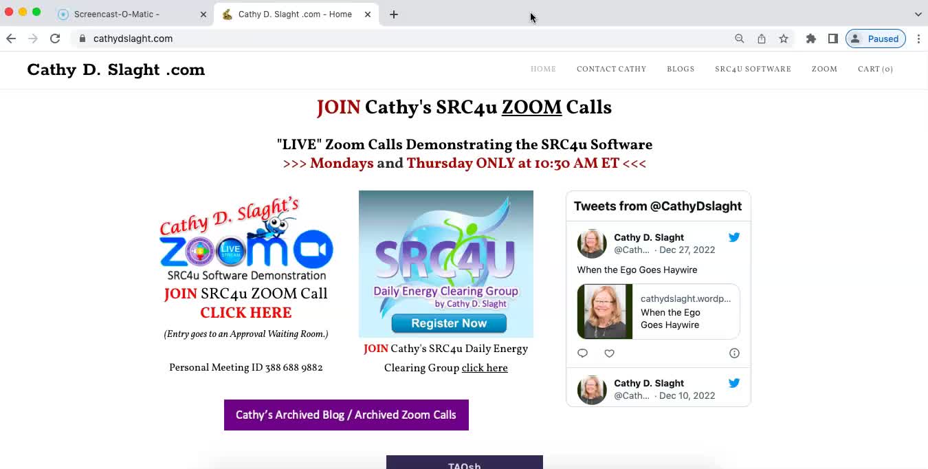 SRC4u Software Demonstration Zoom Call with Cathy D Slaght 1 5 2023