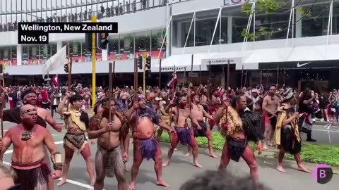 Māori protest in New Zealand against a bill to give equal rights to citizens of all races: