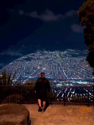 ABSOLUTELY BREATHTAKING MOUNTAIN SIDE VIEW OF MEDELLIN AT NIGHT