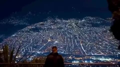 ABSOLUTELY BREATHTAKING MOUNTAIN SIDE VIEW OF MEDELLIN AT NIGHT