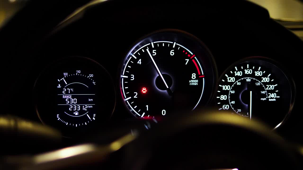 Accelerating car dashboard