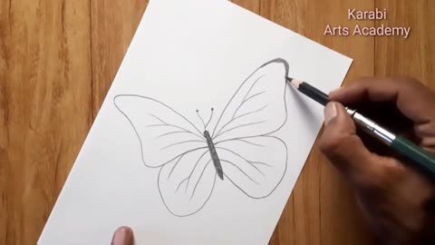 How to draw beautiful butterfly | Pencil sketch for beginners | Karabi arts academy