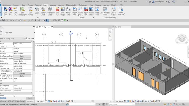 AUTODESK REVIT ARCHITECTURE 2022: ADD DOORS AND WINDOWS