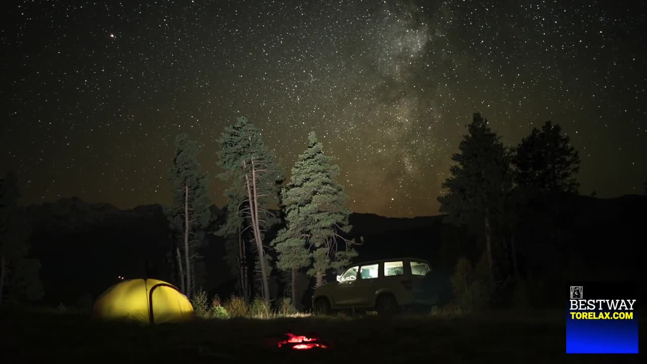 RAIN ON TENT BEAUTIFUL NIGHT SKY PEACEFUL SCENERY