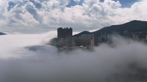 Outdoor aerial photography, the landscape between the city and the ocean in the United States