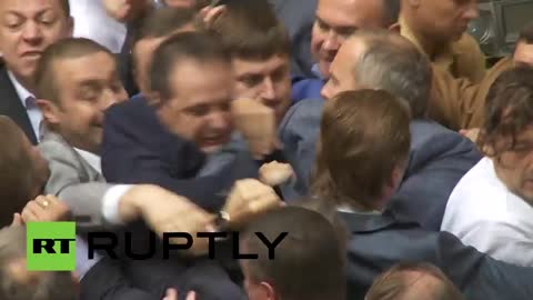 Ukraine parliament fistfight under US democratic vision - 2014