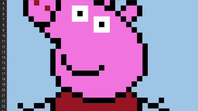 Drawing PeppaPig in Excel (Fast Speed)