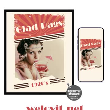 1920s GLAD RAGS (Ruth) Wall Art / Print and Phone Wallpaper Instant Download ❤️