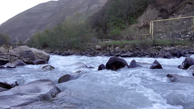 Chechen Republic (Chechnya) 4K VIDEO -RELAX WATER NOISE. MOUNTAIN RIVER.CHECHNYA hd 4k video