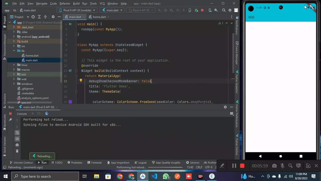 How to create flutter project in android studio