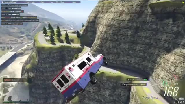 Jumpingoverthemilitary base...Usinga Ambulance... GTAO...