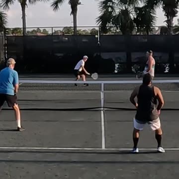 JUST A BIT LONG ON THAT BACKHAND VOLLEY!
