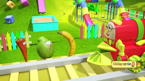 Humpty the Train on a Fruits Ride | हम्प्टी ट्रैन और उसके फल दोस्तों से मिलिए | Kiddiestv Hindi