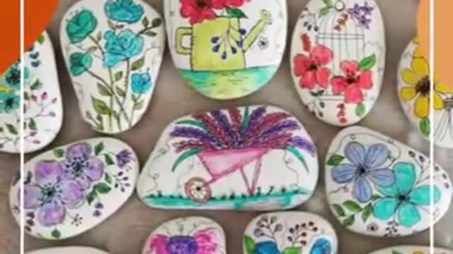 most pretty and cool stone rock painting ideas