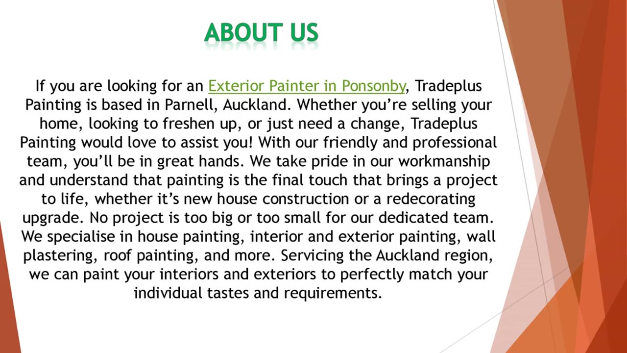 If you are looking for an Exterior Painter in Ponsonby