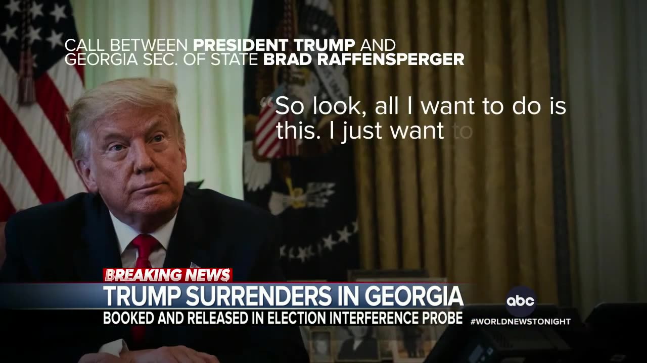 Trump surrenders for booking in Georgia election interference case