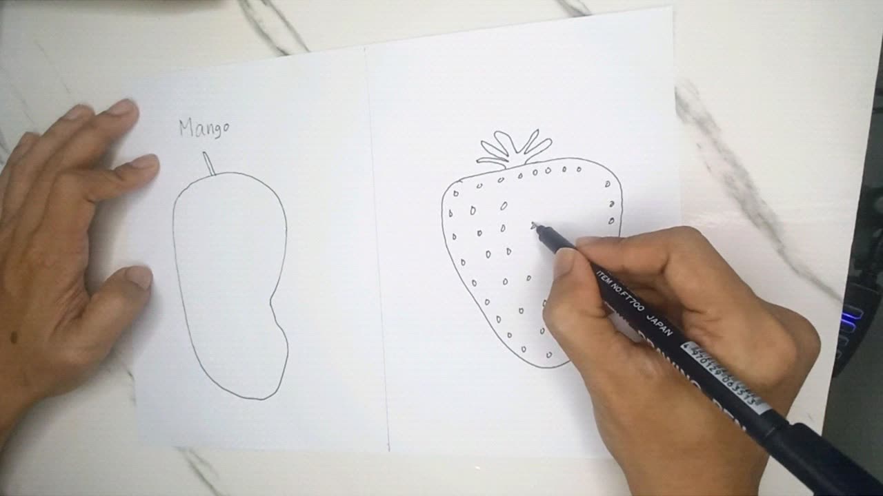 How to draw Mango and Strawberry