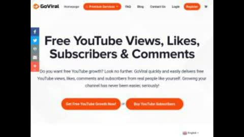 Free YouTube views, likes, subscribers and comments are given at GoViral.