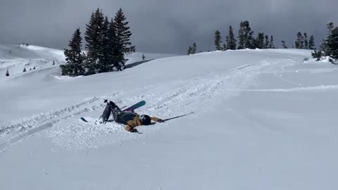 Skier Crashed Landing In a Perfect Chalk Body Outline