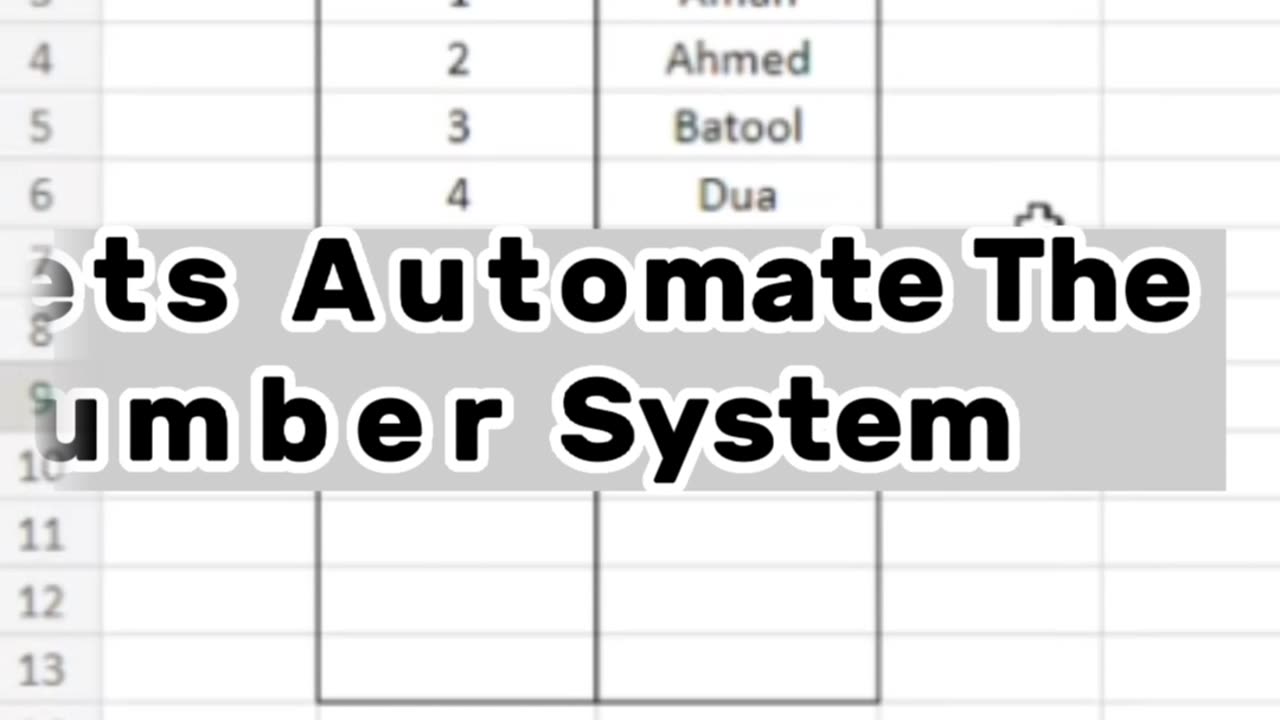 Automate Your Number System in MS Excel