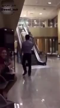 Escalator Going Down Guy Up