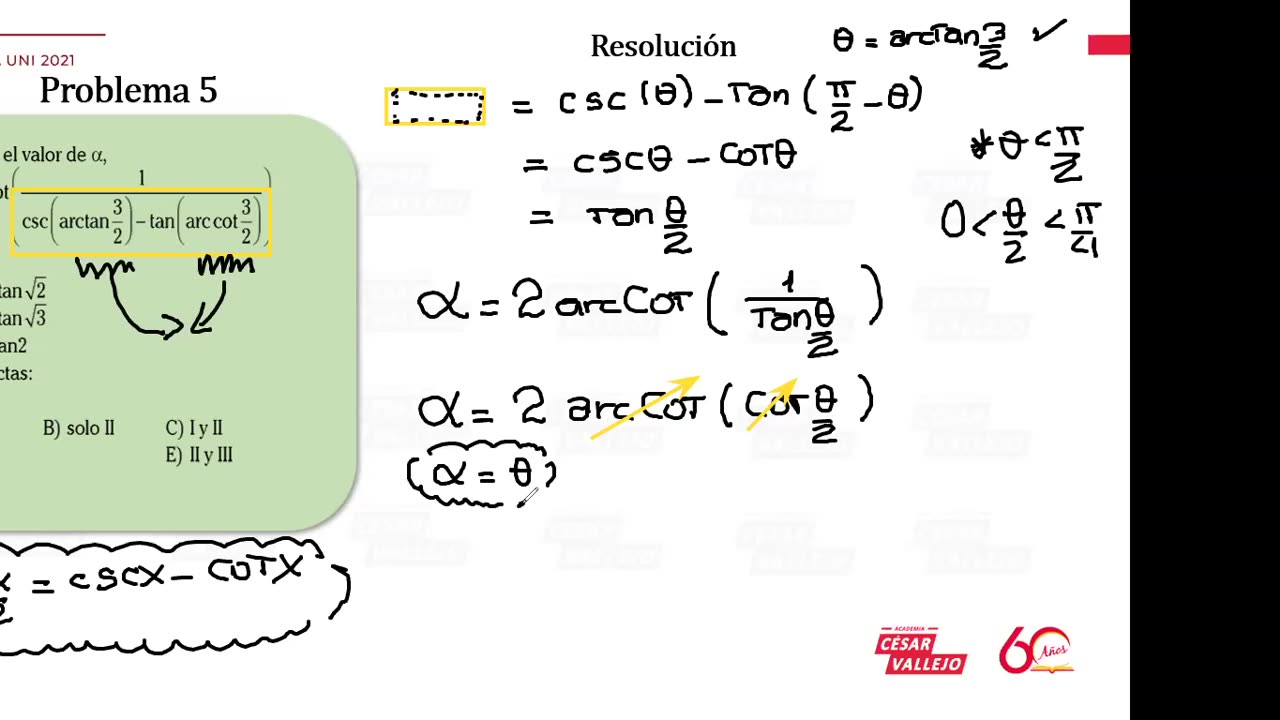 SEMESTRAL VALLEJO 2021 | Semana 14 | RM | Trigonometría