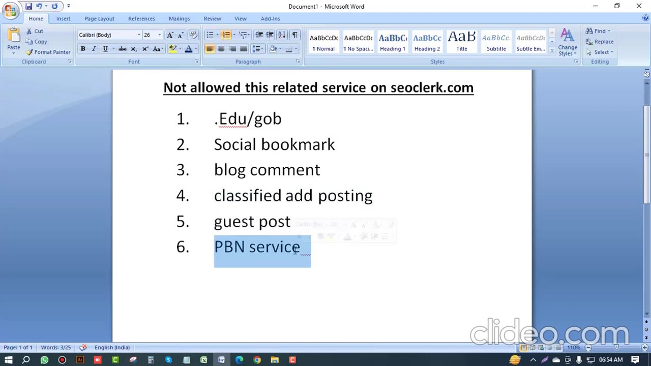 Why reject service on Seoclerks ?