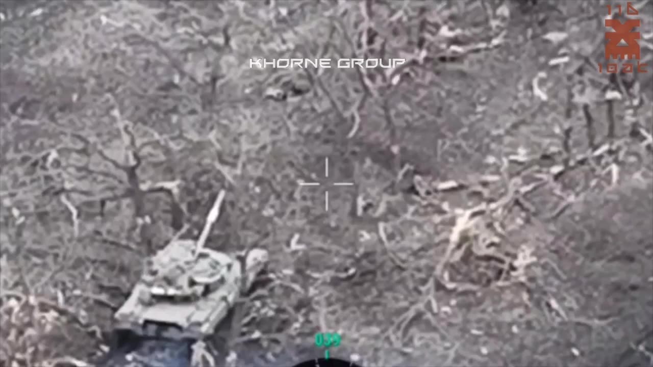 Ukrainian and Russian Tanks Square Off Against Each Other