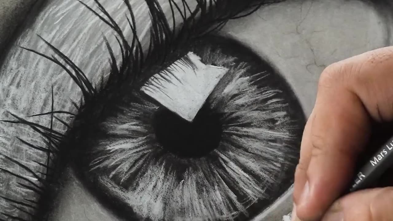 eye sketching | using by charcoal