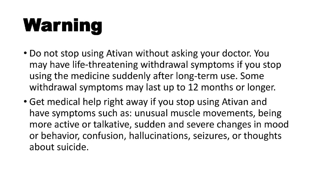 What is Ativan tab? Uses and contraindication.