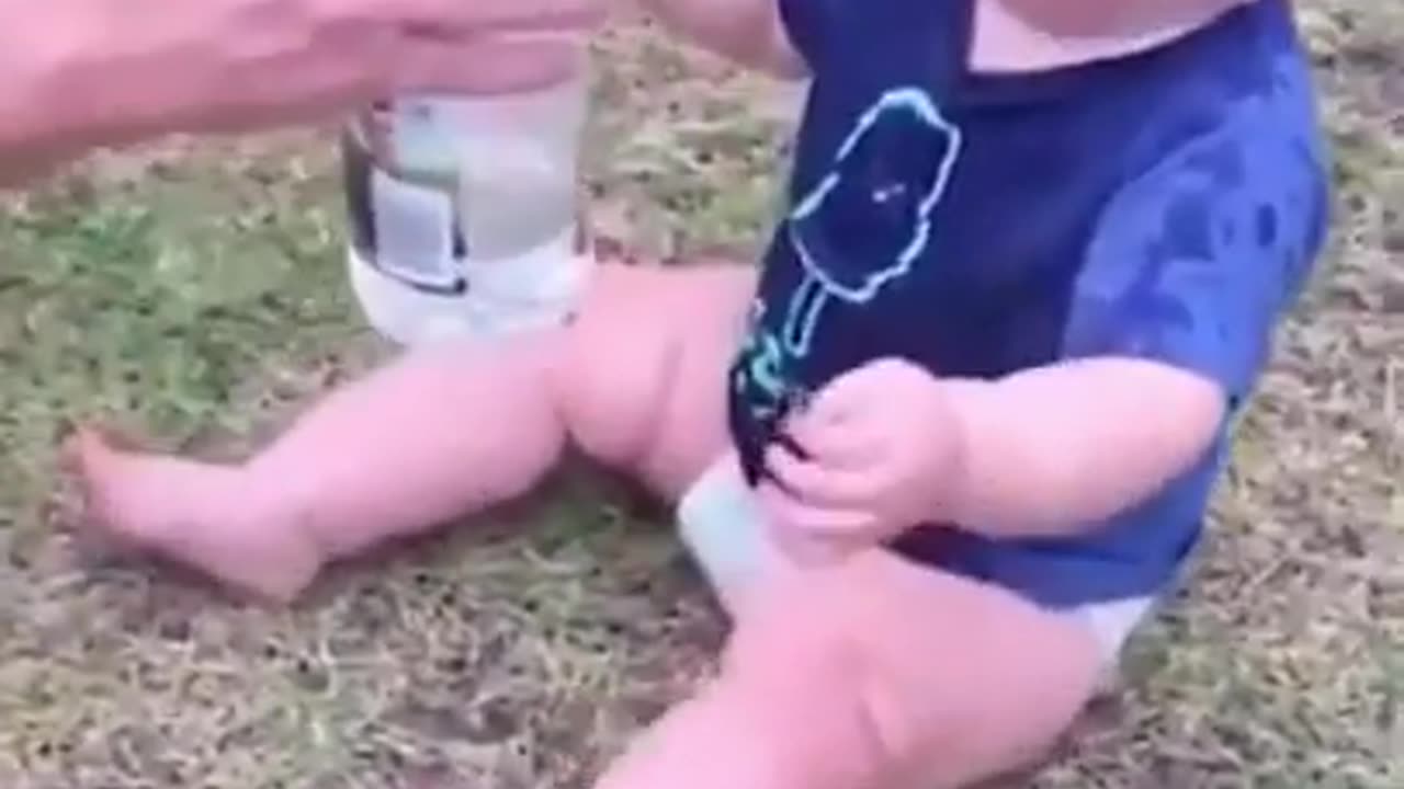 Funny video baby playing