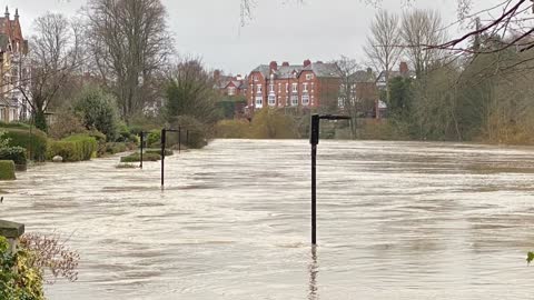 Cities in England went underwater! Storm Franklin flooded Shrewsbury and Shropshire Feb. 22, 2022