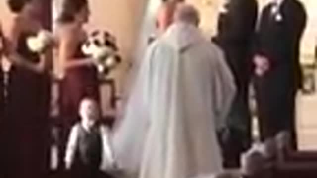 Kids add some comedy to a wedding Ring Bearer Fails