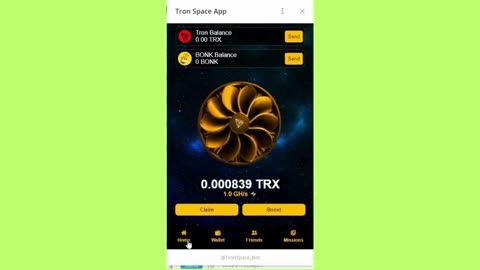 new mining mini app telegram tron space app