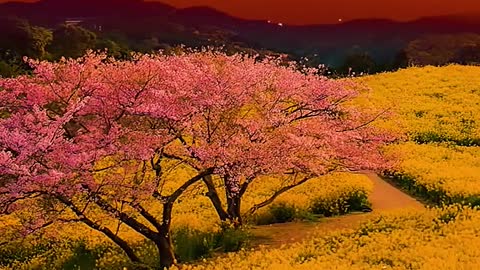 The speed at which the cherry blossoms fall is five