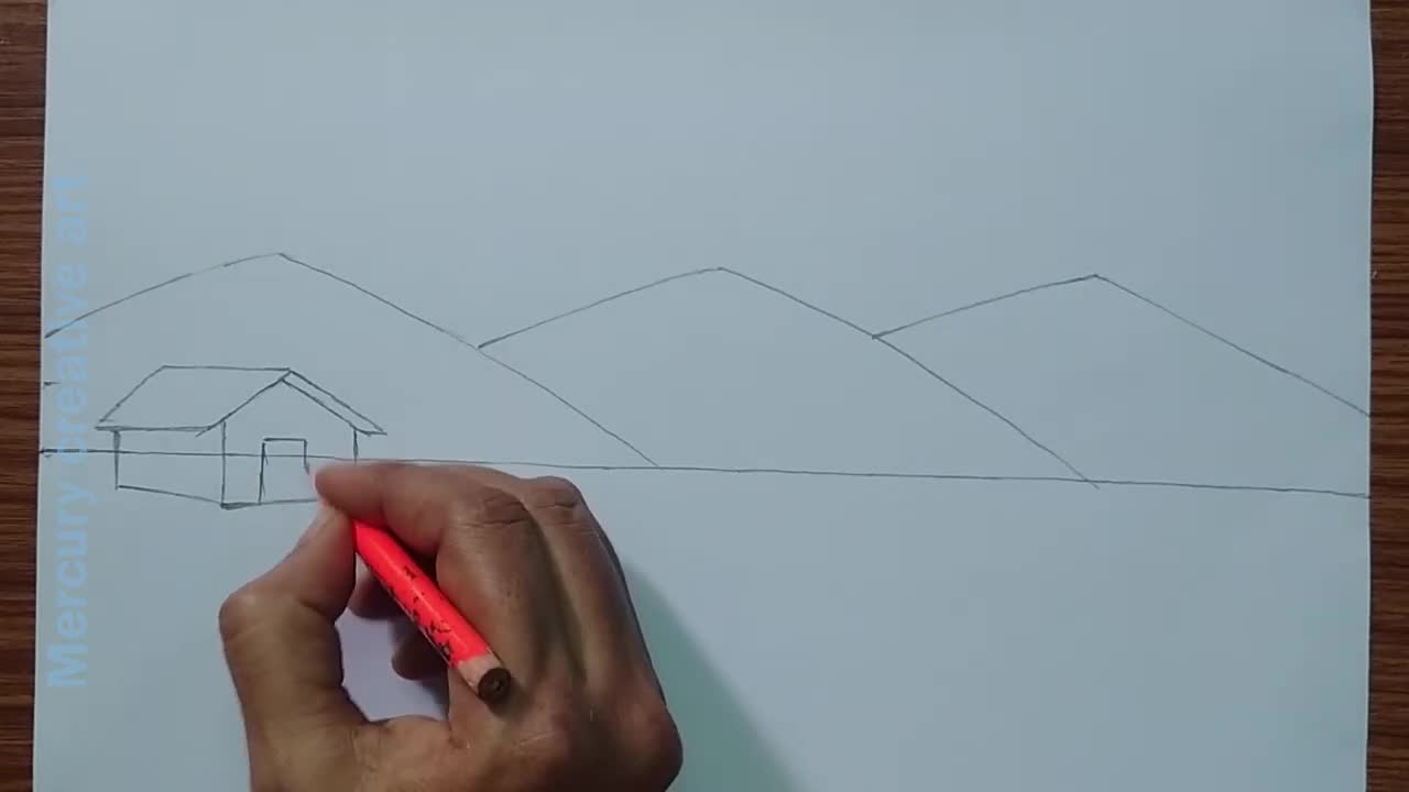 How to draw a beautiful rainbow scenery