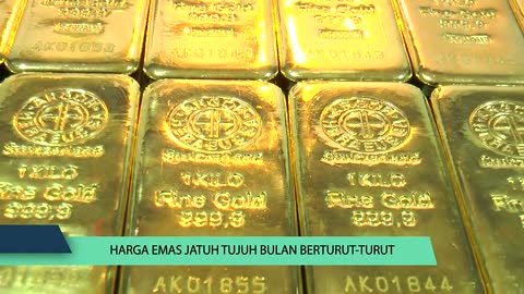 Harga Emas Jatuh Tujuh Bulan Berturut-Turut