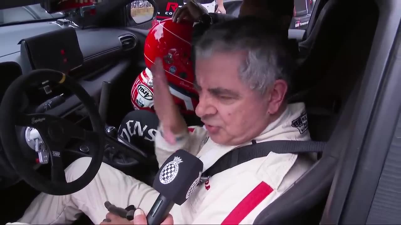 Rowan Atkinson drives hydrogen-powered Toyota GR Yaris H2 Concept at Goodwood