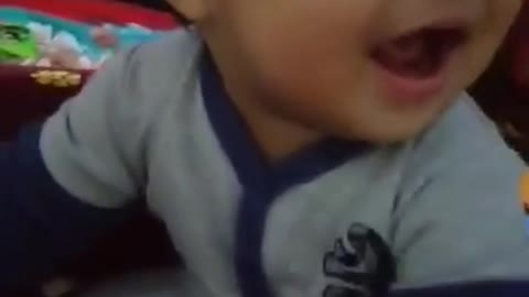 Cute and funny baby laugh