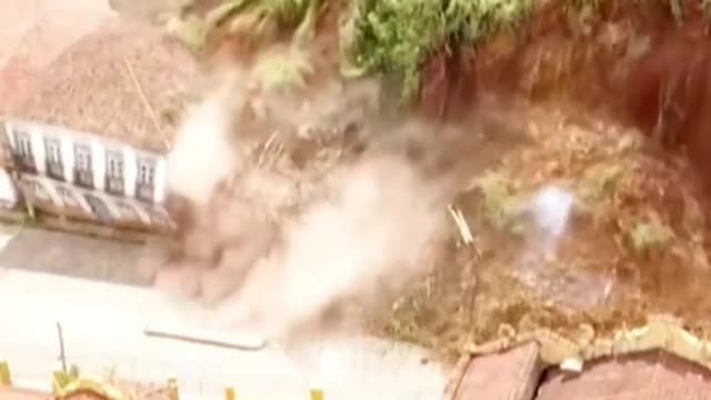 Landslide Destroys Historic Mansion in Ouro Preto, Brazil