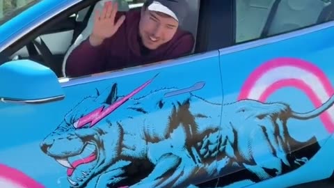 Mr beast new texla car