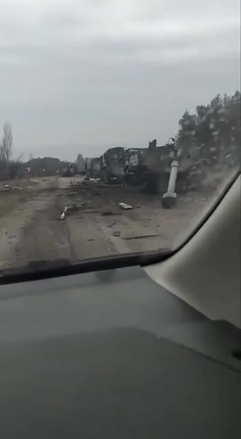 Ukrainians defeated a column of invaders that was traveling from Crimea / stop war / stop Russia