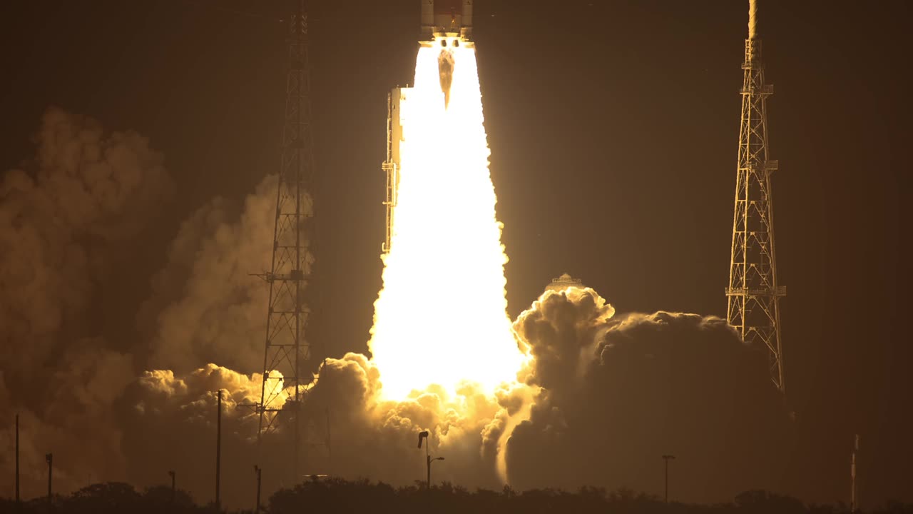 Slow Motion Liftoff of NASA's Artemis I Moon Rocket