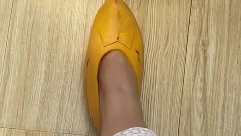 Making shoes out of mango!