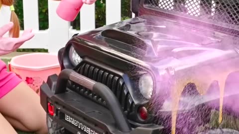 Diana washes Roma's car